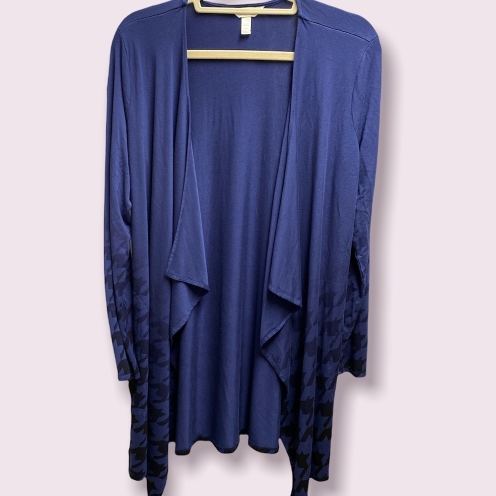 Soma cardigan drape front long sleeves pattern print on bottom part size medium